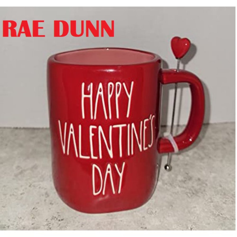 Rae Dunn Happy Valentine's Day Red Ceramic